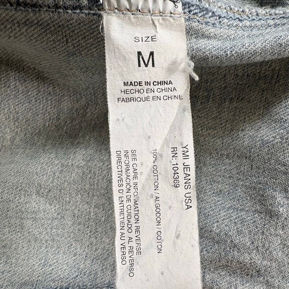 Upcycled Denim Jacket M Angel Cherub Grommet Stud Celestial Punk Boho Retro Blue - Picture 12 of 13